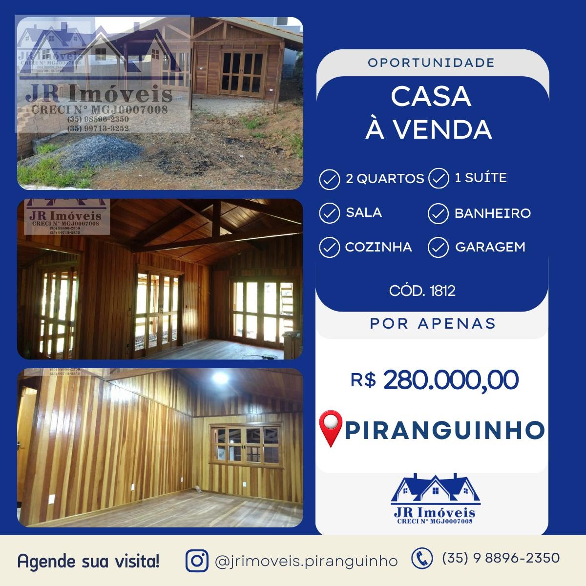 Casa à venda com 2 quartos, 1 banheiro, 1 vaga e 135m² no Residencial Jardim Panorama, Piranguinho — foto principal