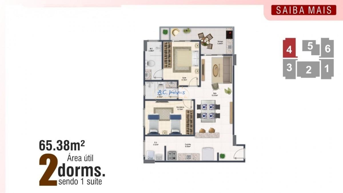 Apartamento à venda com 2 quartos, 1 suíte, 1 vaga e 66m² no Vila Assuncao, Praia Grande (SP) — foto 16 de 21