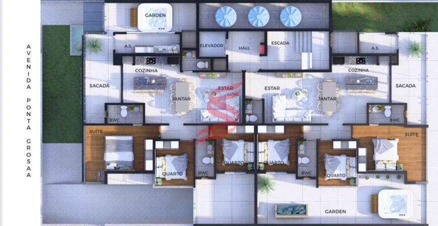 Planda do apartamento garden
