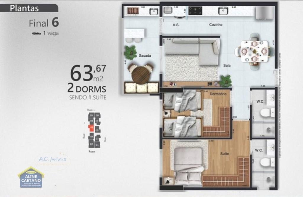 Apartamento à venda com 2 quartos, 1 suíte, 1 vaga e 64m² no Guilhermina, Praia Grande (SP) — foto 11 de 27
