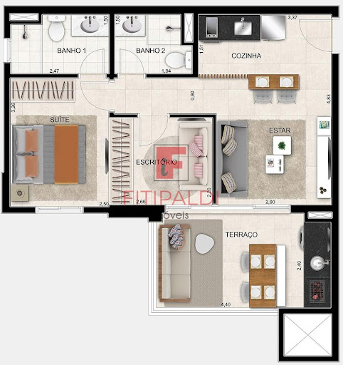 Alugo Apartamento CIdade Maia 56m2