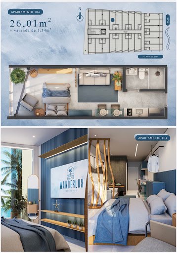 Apartamento à venda com 1 quarto, 1 suíte, 1 vaga e 34m² no Merepe II Porto de Galinhas, Ipojuca (PE) — foto 2 de 11