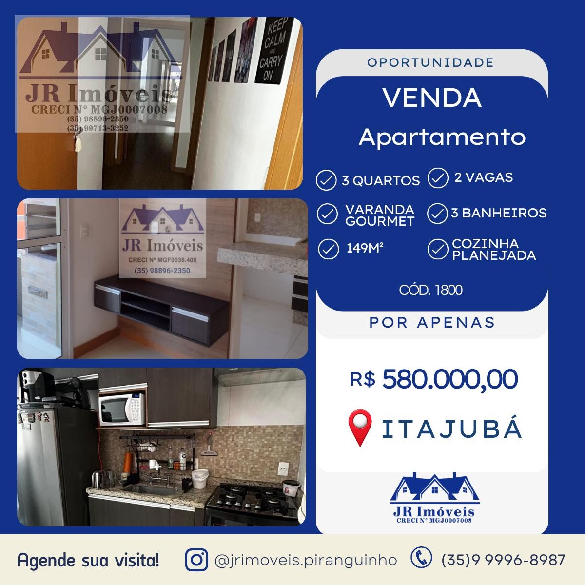 Apartamento à venda com 2 quartos, 1 banheiro e 1 vaga no Morro Chic, Itajubá — foto principal