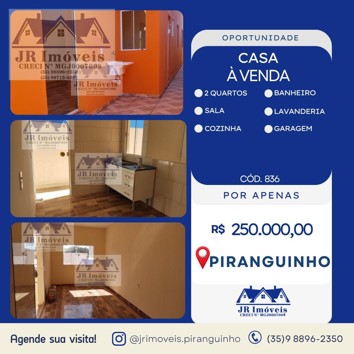 Casa à venda com 2 quartos, 1 banheiro, 1 vaga e 123m² no Santa Barbara, Piranguinho — foto principal
