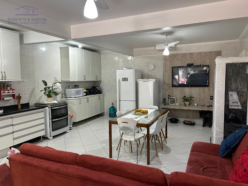 Cozinha na garagem e salão de festa