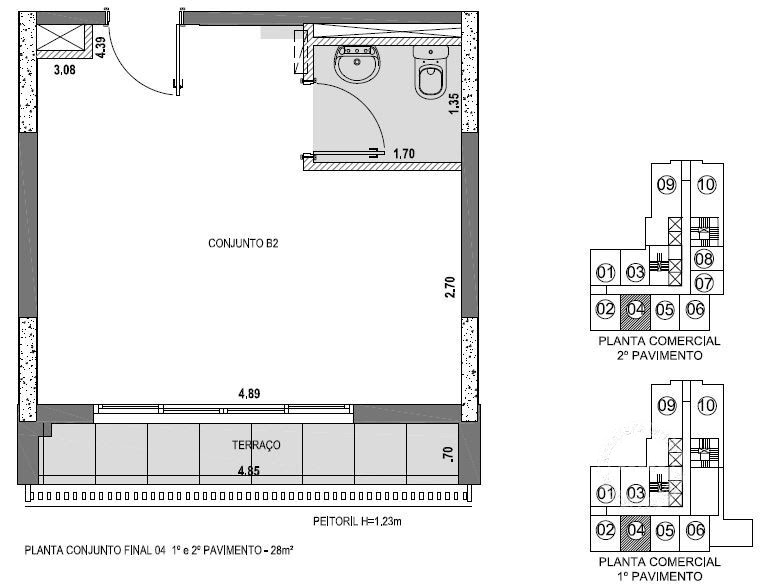 Planta - 28m² - sala