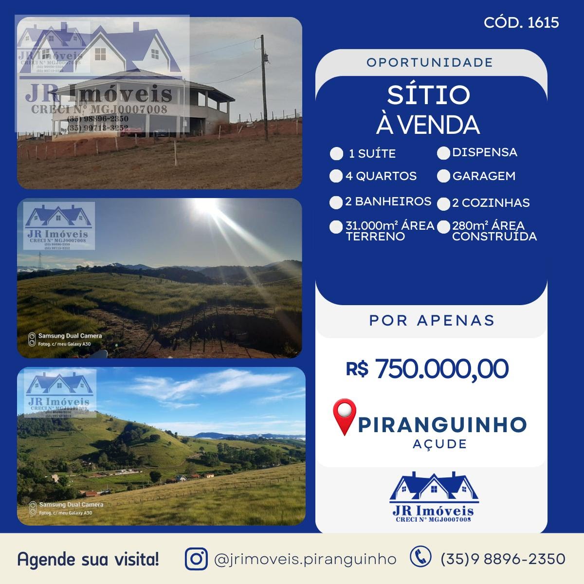 Rural à venda com 31000m² de terreno no Bairro Açude, Piranguinho — foto principal