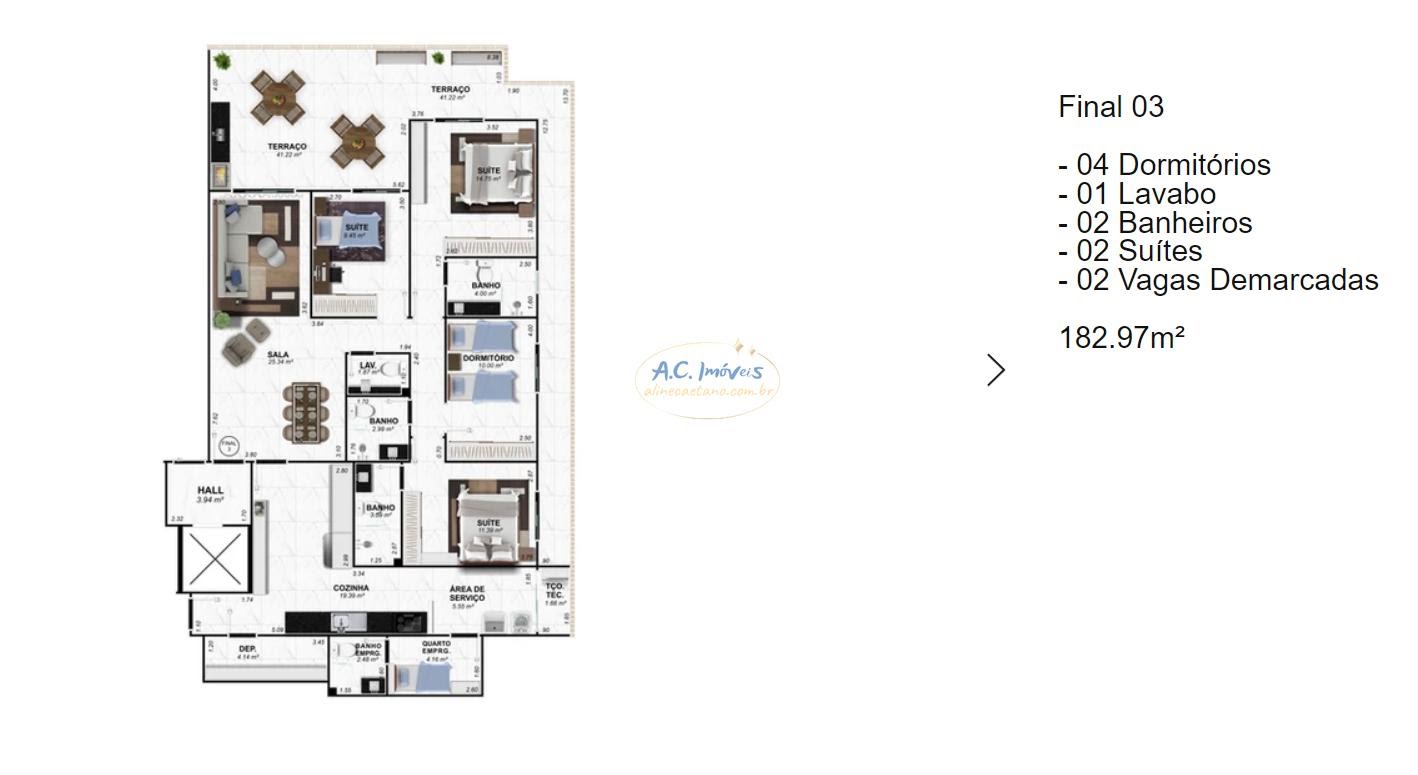 Apartamento à venda com 4 quartos, 2 suítes, 3 vagas e 182m² no Vila Caiçara, Praia Grande (SP) — foto 23 de 23