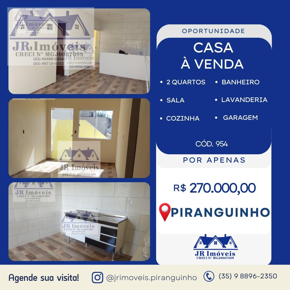 Casa à venda com 2 quartos, 1 banheiro, 1 vaga e 100m² no Sossego, Piranguinho — foto principal