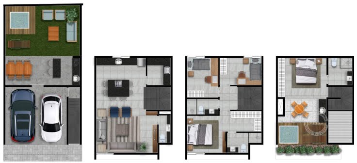 Planta 04 - 3 dorm 216m²