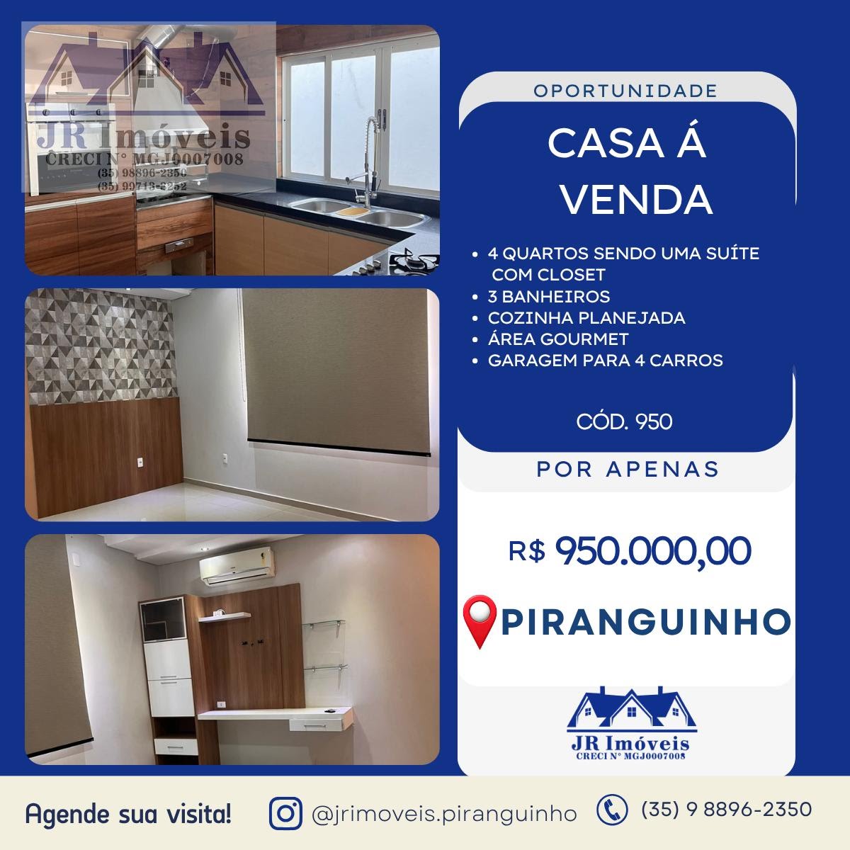 Casa à venda com 4 quartos, 4 vagas e 190m² no Sossêgo, Piranguinho — foto principal