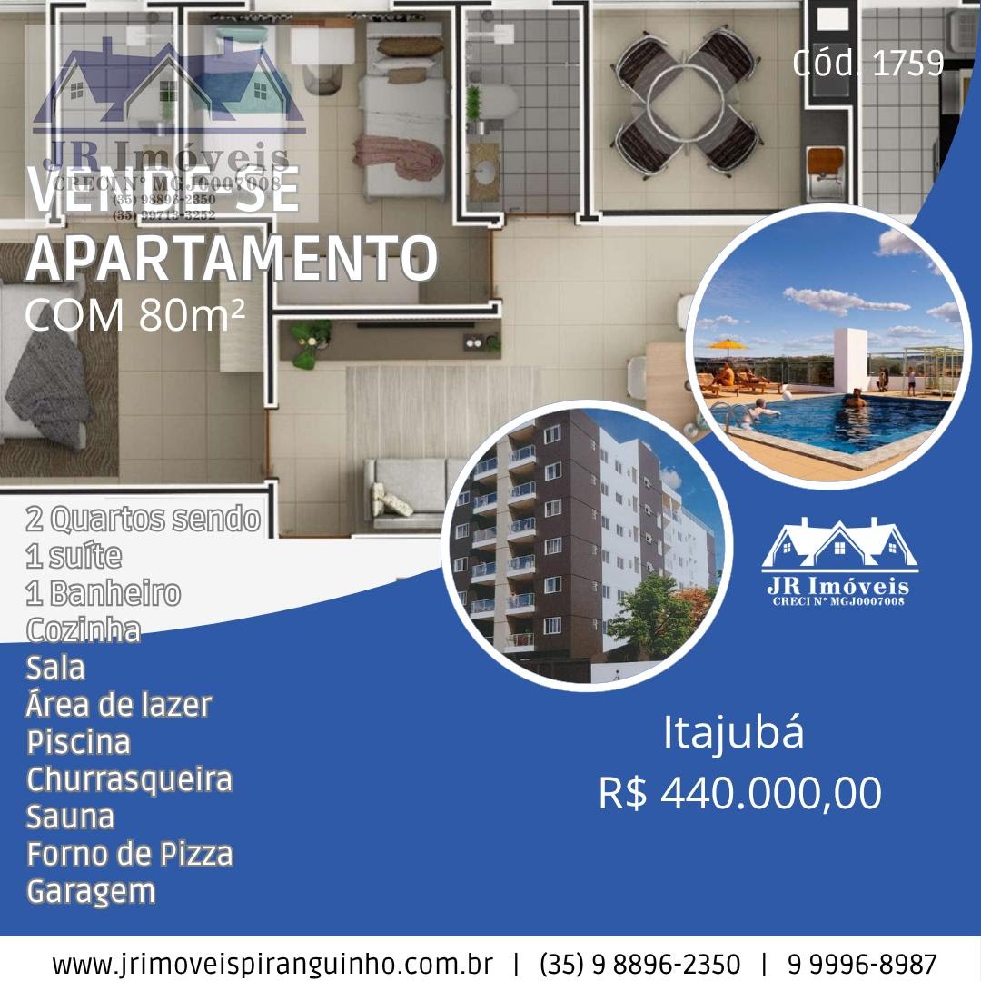 Apartamento à venda com 1 quarto, 1 suíte e 79m² no Medicina, Itajubá (MG) — foto 2 de 5
