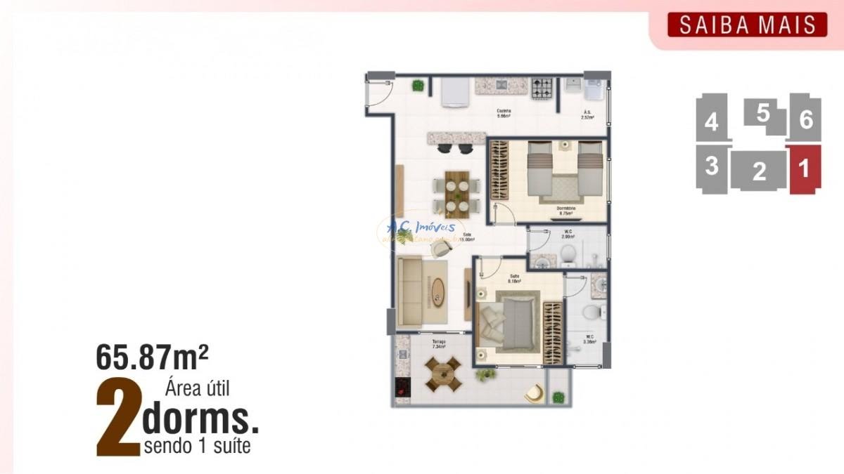 Apartamento à venda com 2 quartos, 1 suíte, 1 vaga e 66m² no Vila Assuncao, Praia Grande (SP) — foto 13 de 21