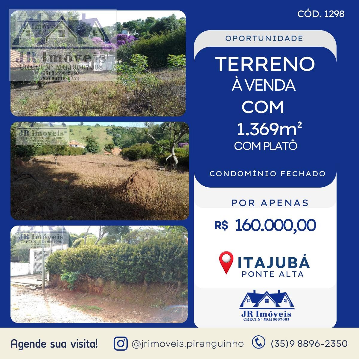 Terreno à venda com 1369m² de terreno no Ponte Alta, Itajubá — foto principal