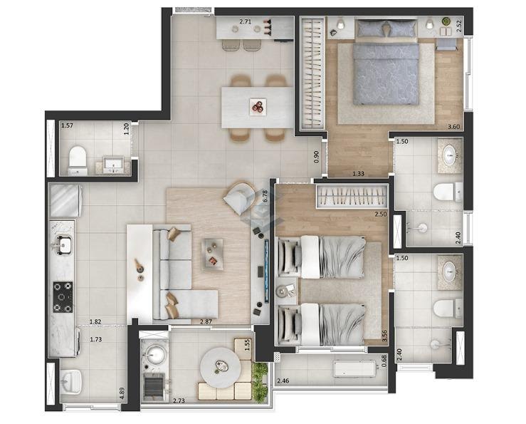 76m²