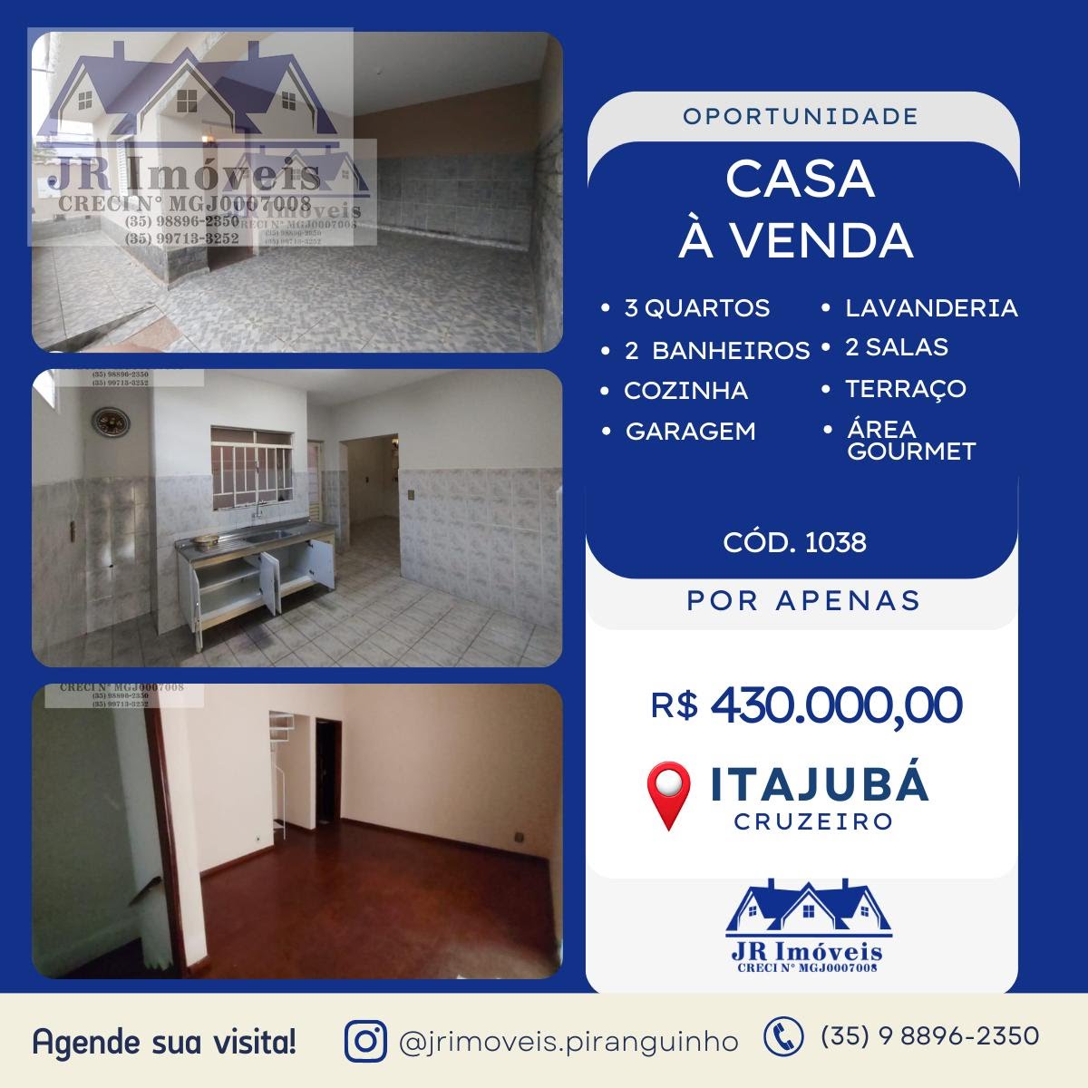 Casa à venda com 3 quartos, 2 banheiros, 1 vaga e 100m² no Cruzeiro, Itajubá — foto principal