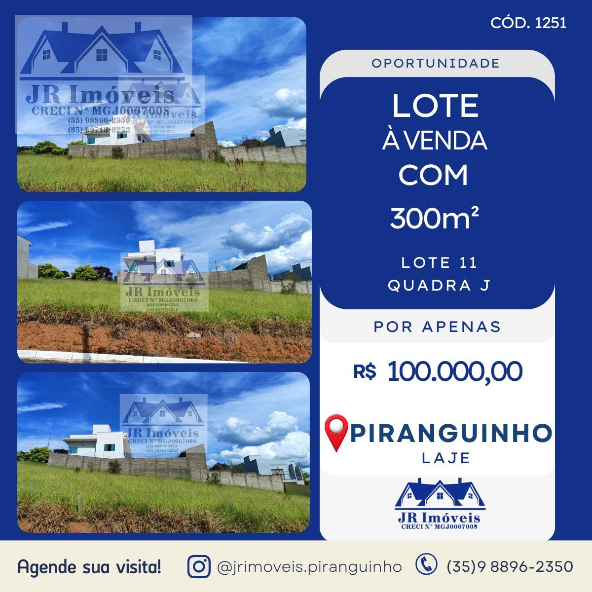 Terreno à venda com 300m² de terreno no Bairro Laje, Piranguinho — foto principal