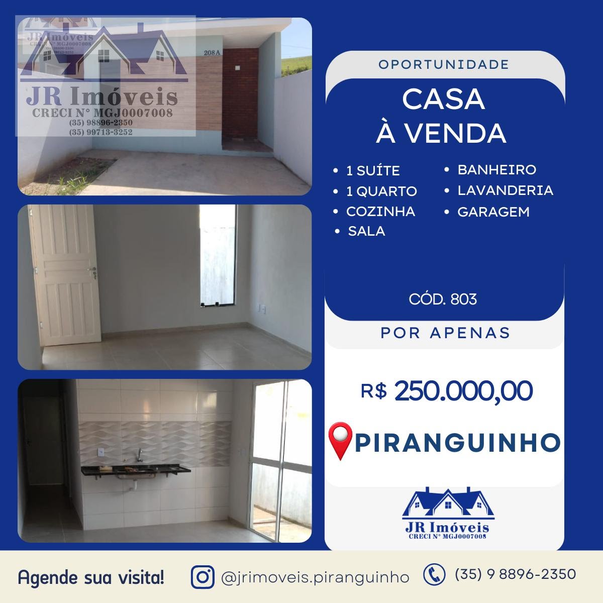 Casa à venda com 1 quarto, 1 banheiro, 1 vaga e 105m² no Jardim Beira Rio, Piranguinho — foto principal