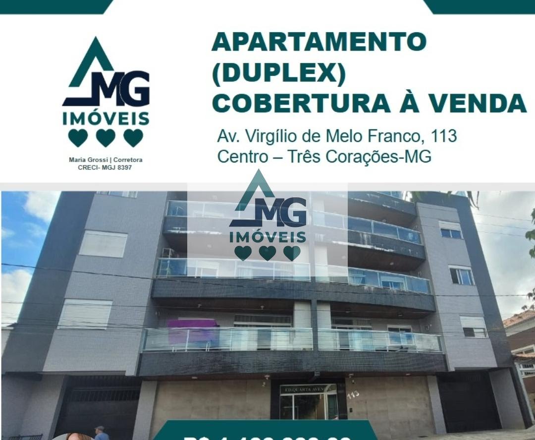 Cobertura à venda com 4 quartos, 3 banheiros e 2 vagas no Centro, Três Corações — foto principal