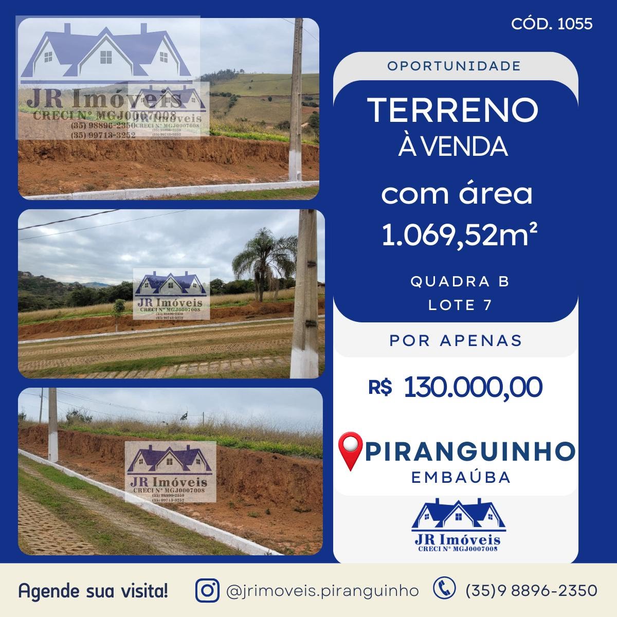 Terreno à venda com 1069m² de terreno no Bairro Laje, Piranguinho — foto principal