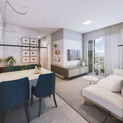 Sala Apartamento do Revir Luna da Construtora Melo Braga no Parque João Maria em Campos dos Goytacazes