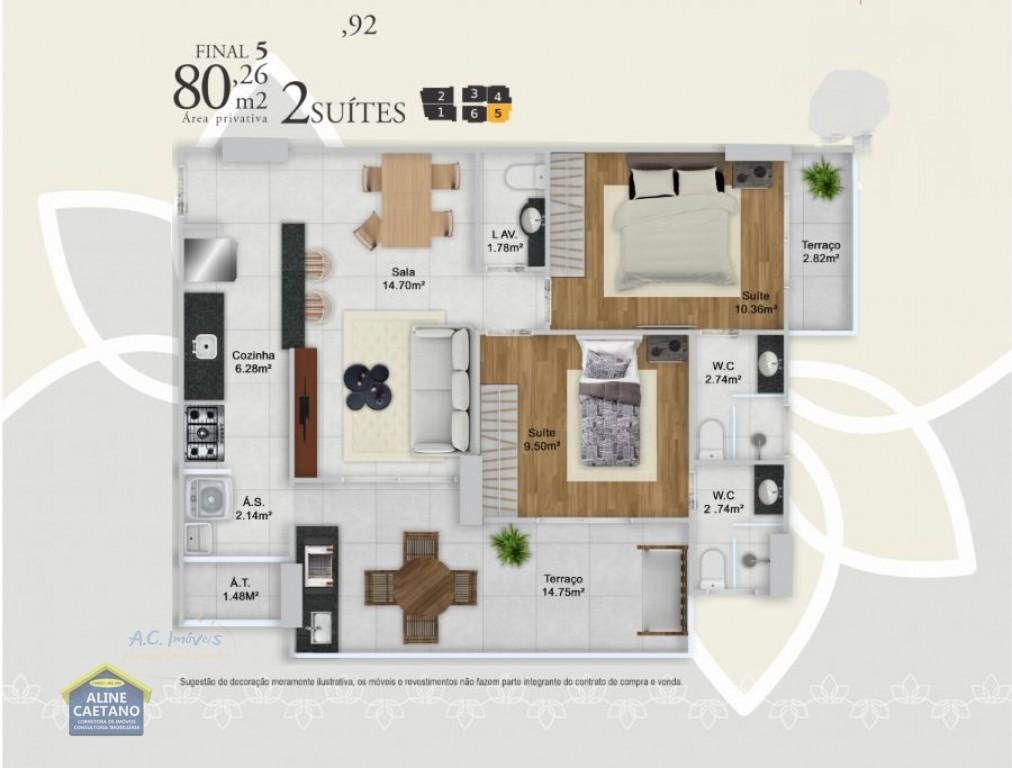 Apartamento à venda com 2 quartos, 1 suíte, 2 vagas e 76m² no Guilhermina, Praia Grande (SP) — foto 29 de 30
