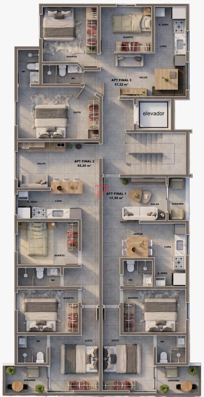 Apartamento à venda com 1 quarto, 1 banheiro e 56m² no Bessa, João Pessoa (PB) — foto 6 de 8