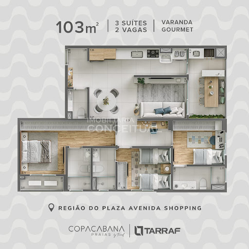 103m² - 03 Suítes