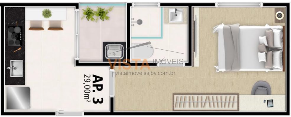 Apartamento à venda com 1 quarto, 1 banheiro, 1 vaga e 29m² no Parque Alvorada, São João da Boa Vista (SP) — foto 20 de 20