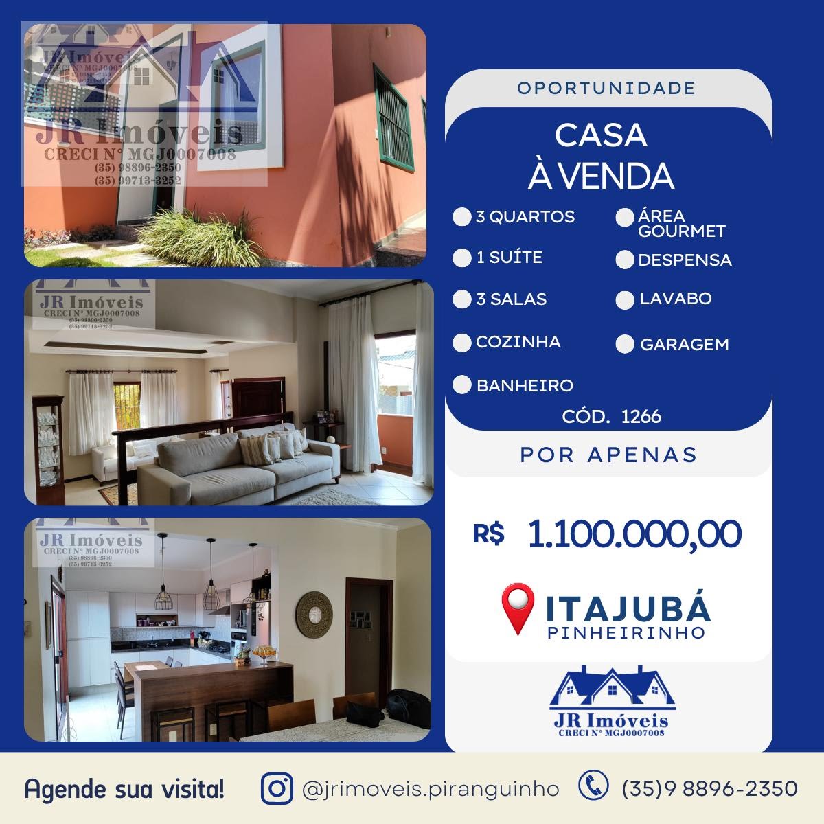 Casa à venda com 3 quartos, 2 vagas e 367m² no Pinheirinho, Itajubá — foto principal