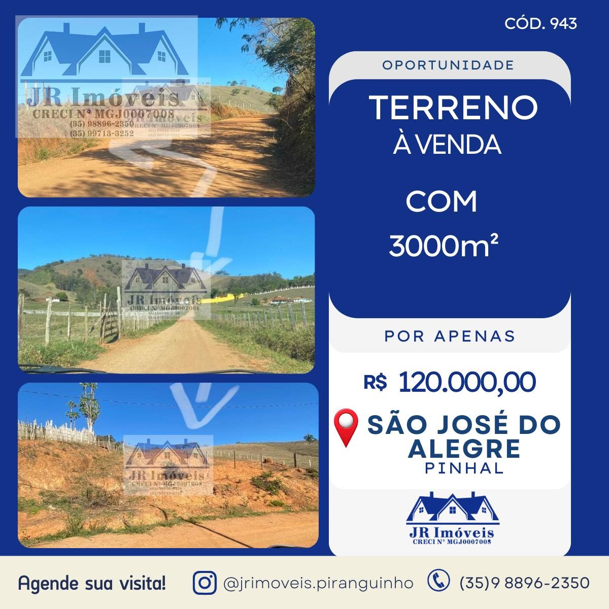 Terreno à venda com 3000m² de terreno no Pinhal, São José do Alegre — foto principal