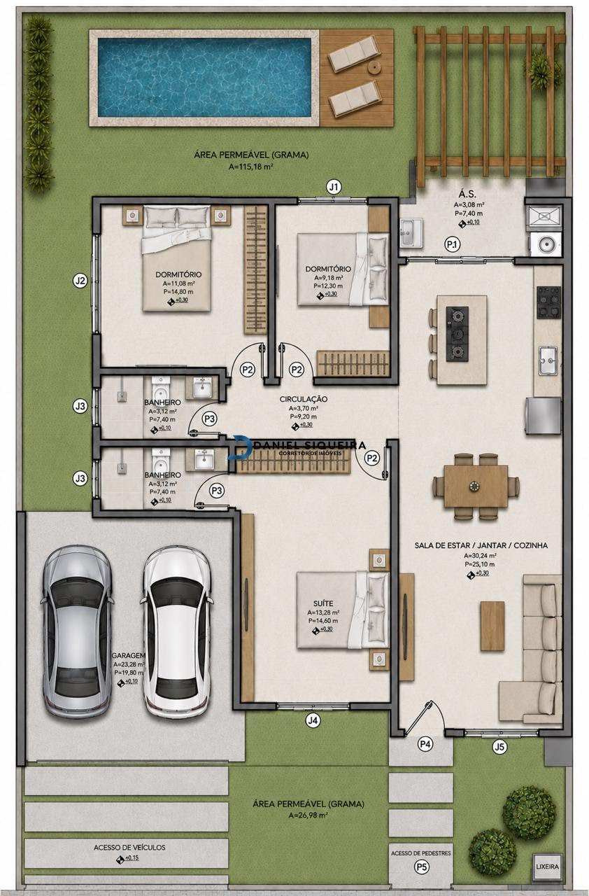 Casa à venda com 3 quartos, 1 suíte, 2 vagas e 116m² no Guarda do Cubatão, Palhoça (SC) — foto 2 de 2