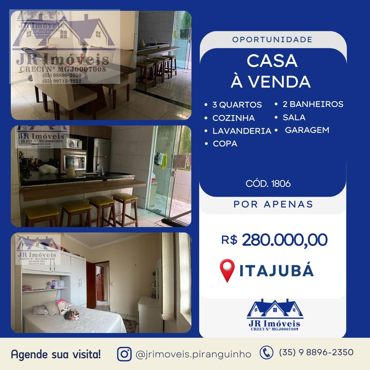 Casa à venda com 3 quartos e 2 banheiros no Açude, Itajubá — foto principal