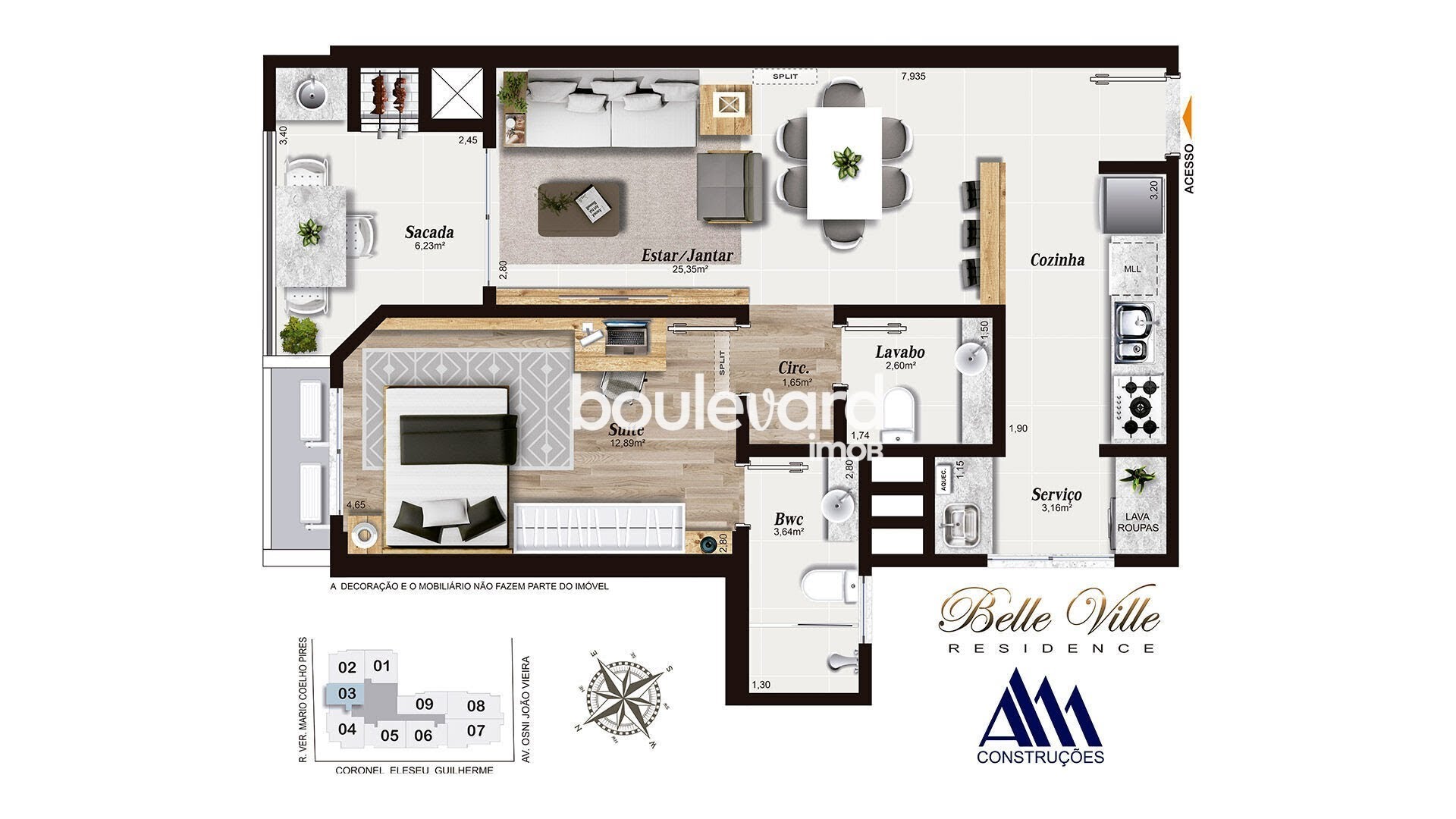 Apartamento à venda com 3 quartos, 1 suíte, 2 vagas e 105m² no Campinas, São José (SC) — foto 14 de 14