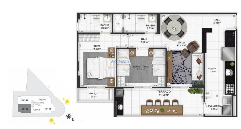 Apartamento à venda com 2 quartos, 1 suíte, 1 vaga e 75m² no Vila Tupi, Praia Grande (SP) — foto 9 de 9