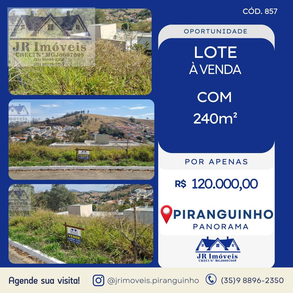 Terreno à venda com 240m² de terreno no Jardim Panorama, Piranguinho — foto principal
