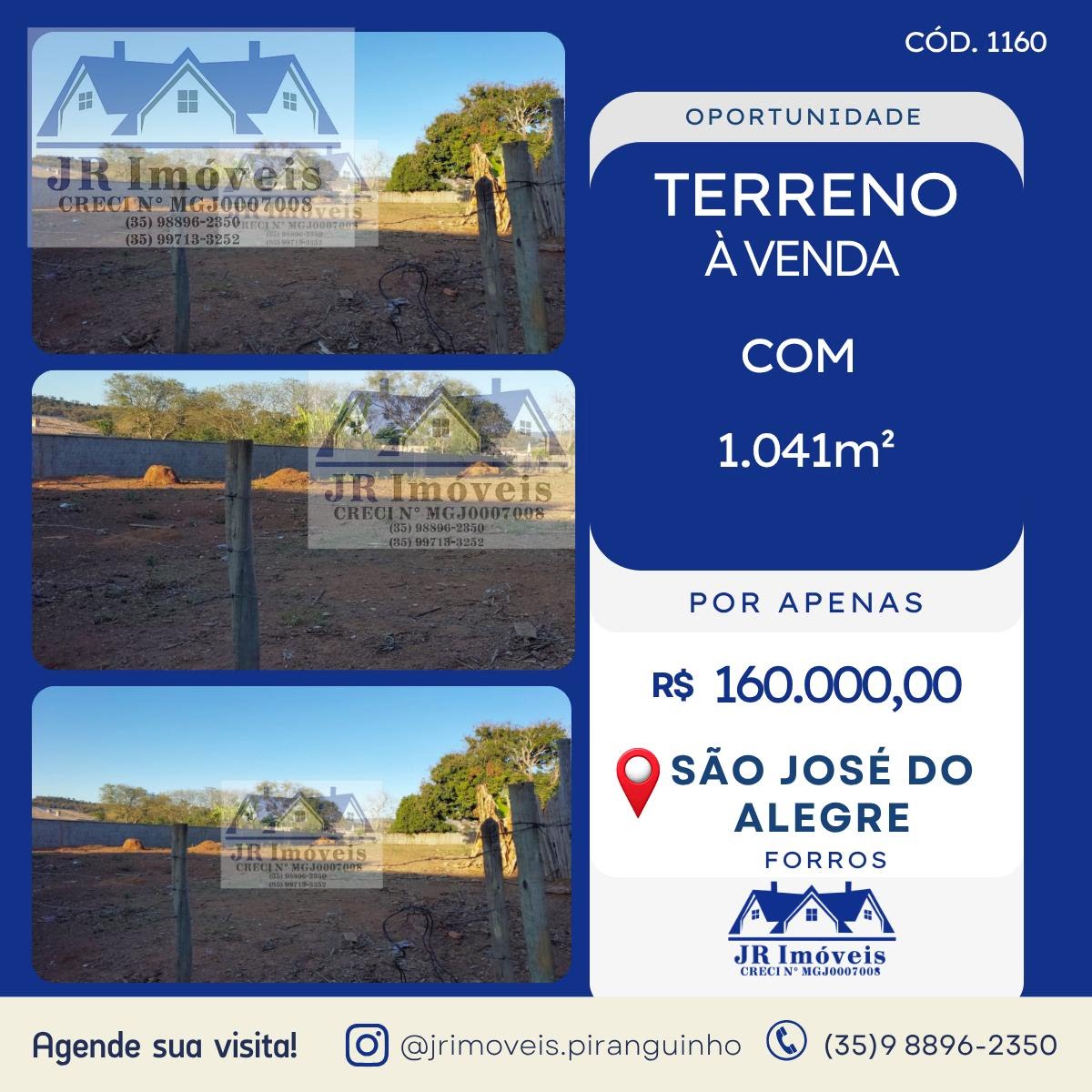Terreno à venda com 1041m² de terreno no Forros, São José do Alegre — foto principal