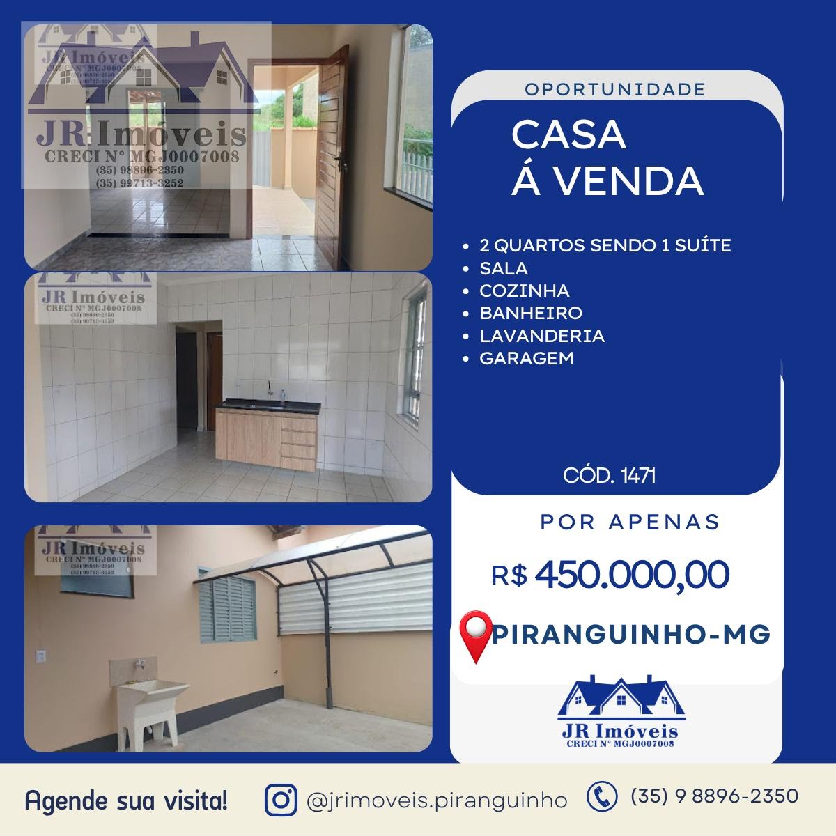 Casa à venda com 2 quartos, 1 banheiro, 1 vaga e 130m² no Centro, Piranguinho — foto principal