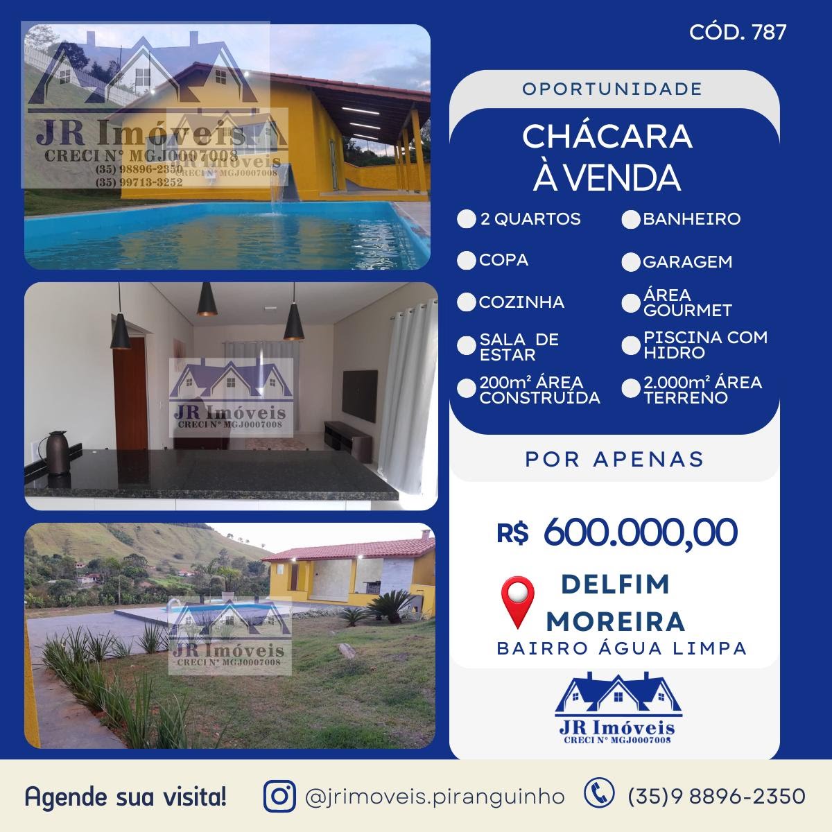 Rural à venda com 2000m² de terreno no Água Limpa, Delfim Moreira — foto principal