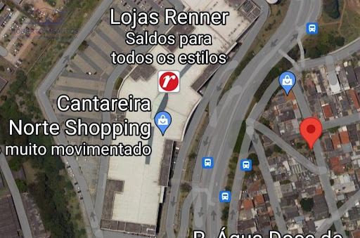 Mapa do Google mostrando a distância