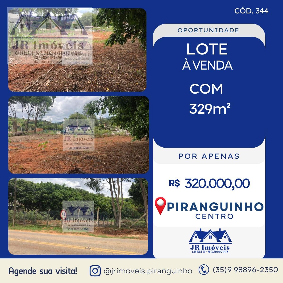 Terreno à venda com 329m² de terreno no Centro, Piranguinho — foto principal