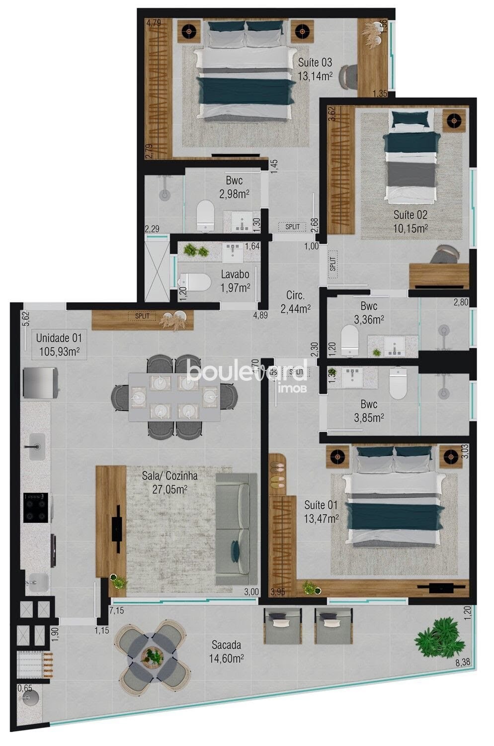 Apartamento à venda com 2 quartos, 2 suítes, 1 vaga e 89m² no Barreiros, São José (SC) — foto 29 de 30