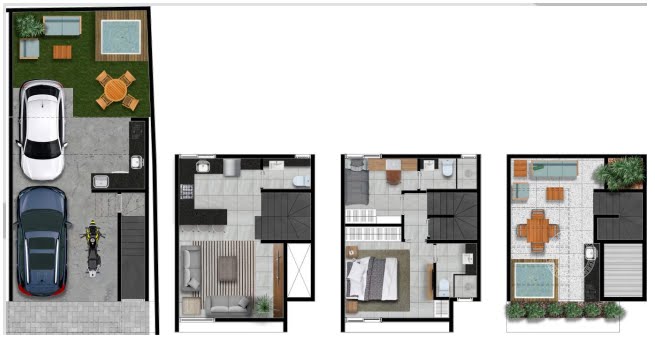 Planta 03 - 2 dorm 161m²