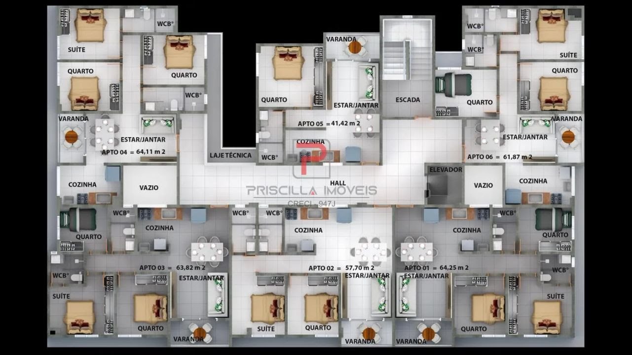 Apartamento à venda com 3 quartos, 1 suíte, 2 vagas e 63m² no Poço, Cabedelo (PB) — foto 16 de 17