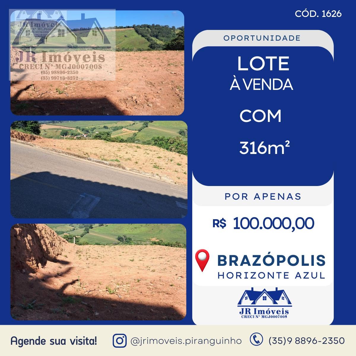 Terreno à venda com 316m² de terreno no Bairro Horizonte Azul, Brazópolis — foto principal