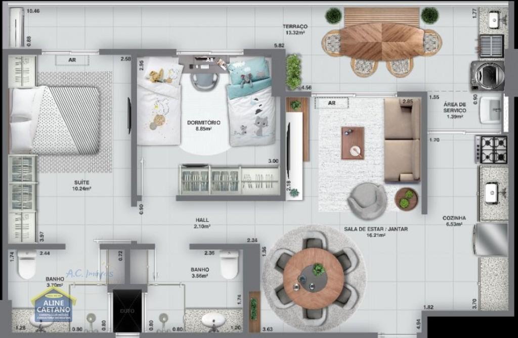 Apartamento à venda com 2 quartos, 2 suítes, 1 vaga e 78m² no Aviação, Praia Grande (SP) — foto 21 de 23