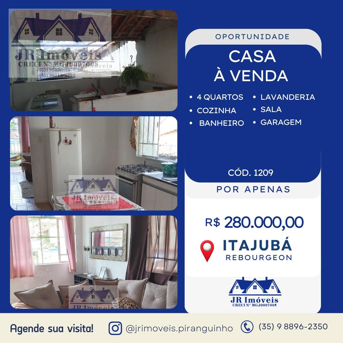 Casa à venda com 4 quartos, 1 banheiro e 1 vaga no Rebourgeon, Itajubá — foto principal