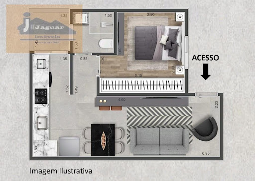Apartamento à Venda em Vila Gustavo SP | 1 Dormitório por R$235mil