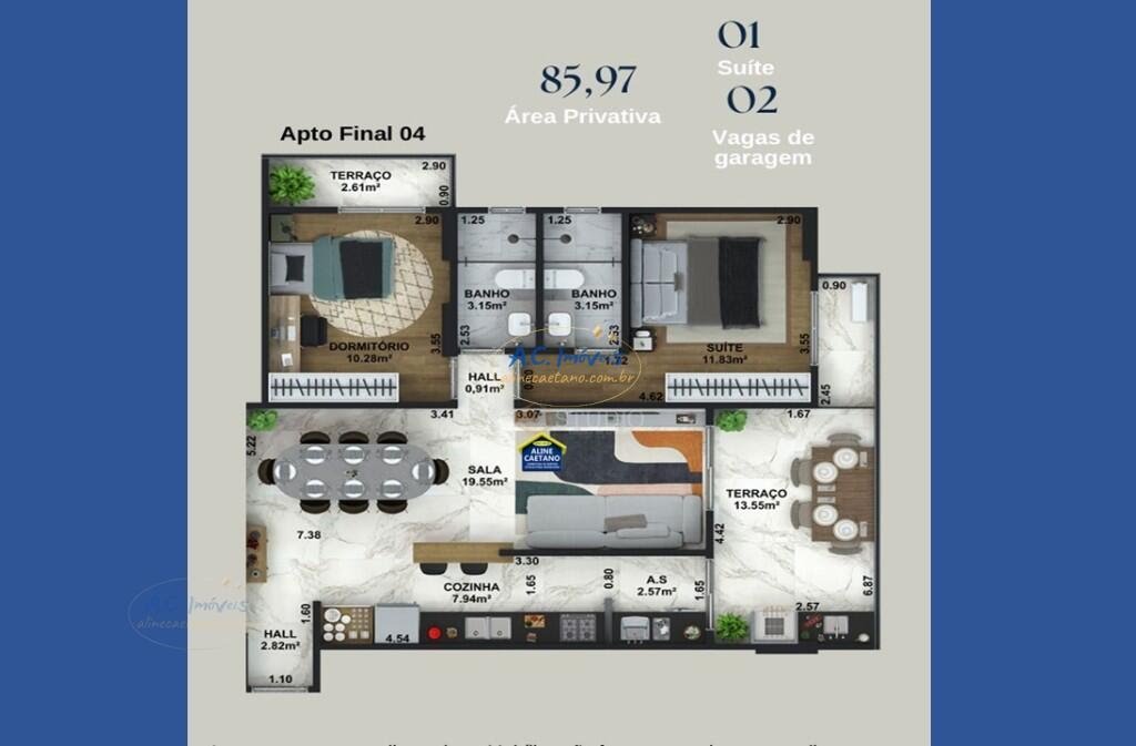 Apartamento à venda com 2 quartos, 1 suíte, 2 vagas e 82m² no Guilhermina, Praia Grande (SP) — foto 16 de 20