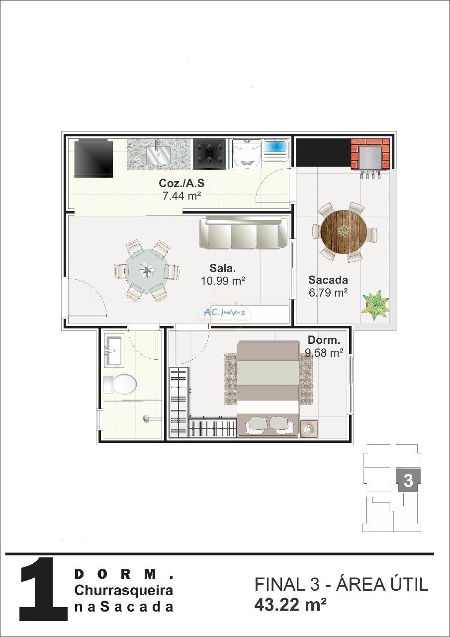 Apartamento à venda com 2 quartos, 1 suíte, 1 vaga e 64m² no Nova Mirim, Praia Grande (SP) — foto 27 de 30
